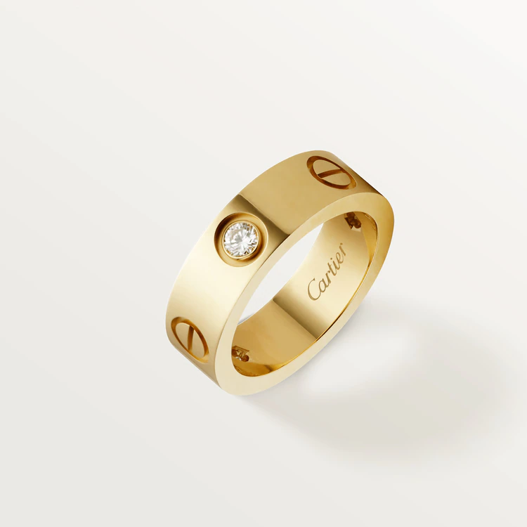 Cartier Love Ring B4032400 3 Diamonds Yellow Gold 8
