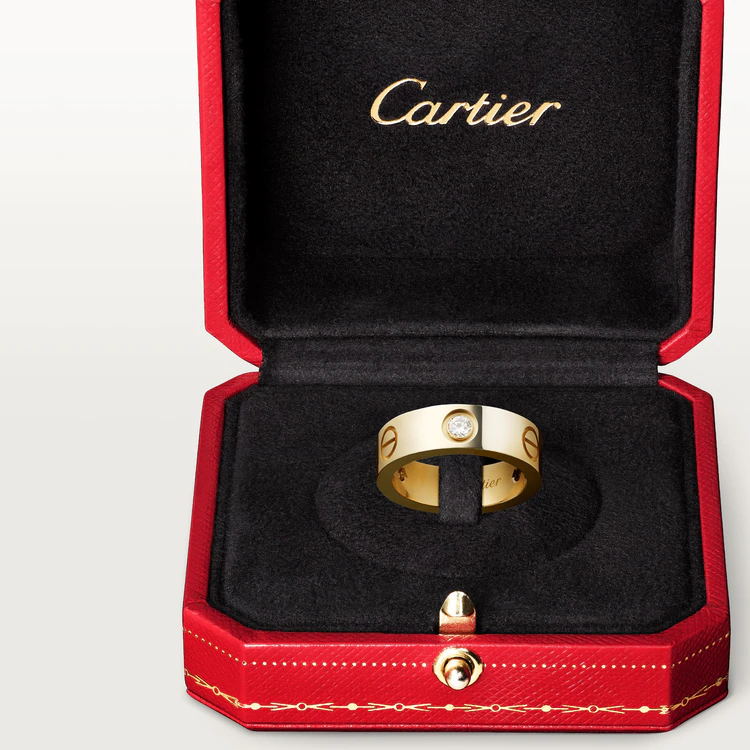 Cartier Love Ring B4032400 3 Diamonds Yellow Gold 7