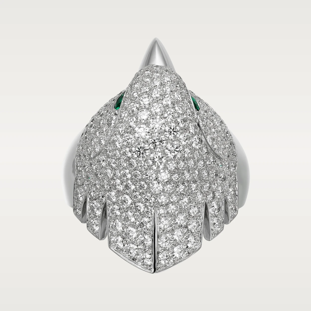 Cartier Les Oiseaux Libérés H4317000 Ring White Gold Emeralds diamonds 5