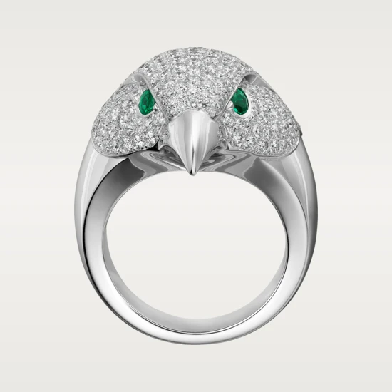 Cartier Les Oiseaux Libérés H4317000 Ring White Gold Emeralds diamonds 4