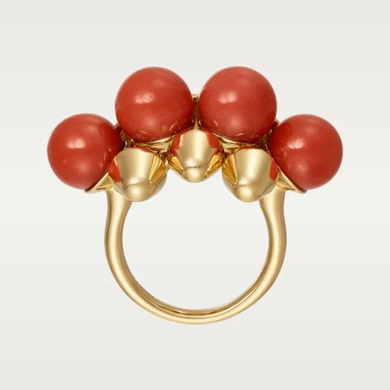 Cartier Clash De Cartier Ring N4765300 XL Model 18k Yellow Gold Coral 4