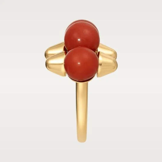 Cartier Clash De Cartier Ring N4765300 XL Model 18k Yellow Gold Coral 3