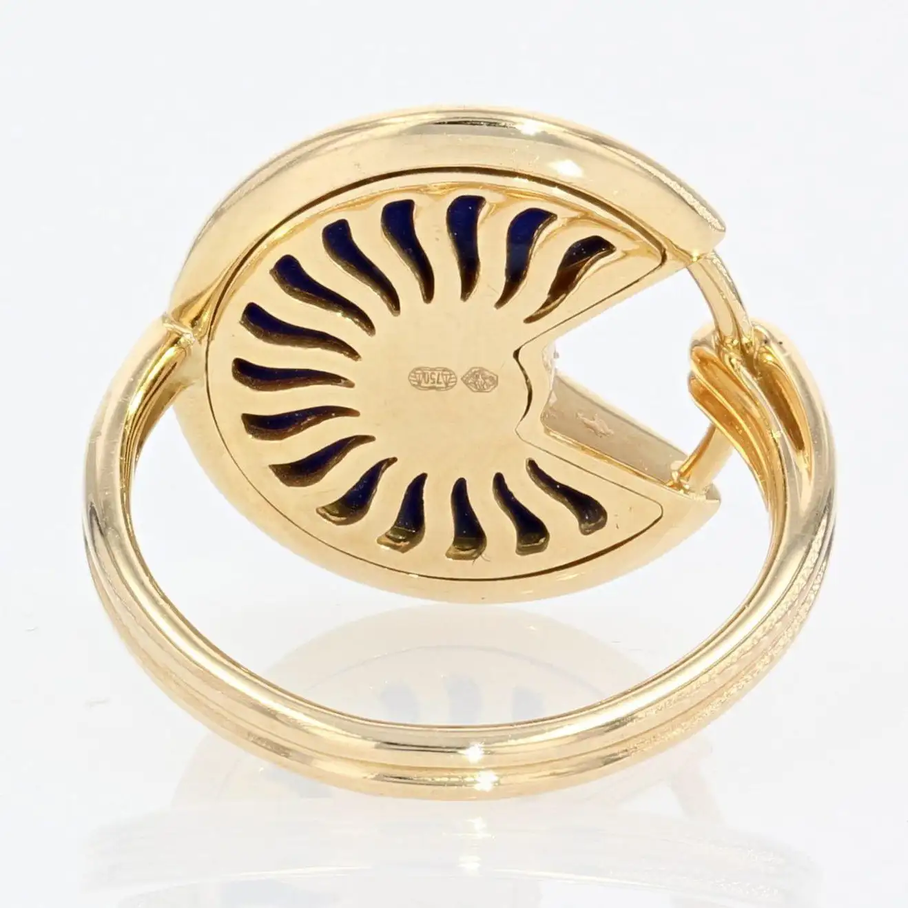 Cartier Amulette Lapis Lazuli Diamond 18 Karat Yellow Gold Ring 6