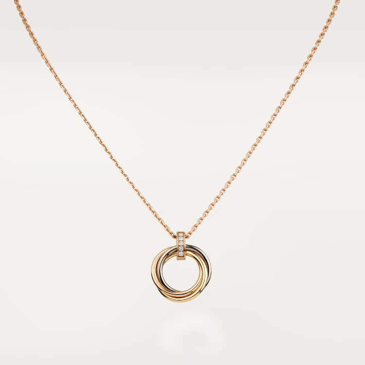 Cartier Trinity Necklace B7058700 White Gold Yellow Gold Rose Gold Diamond 1