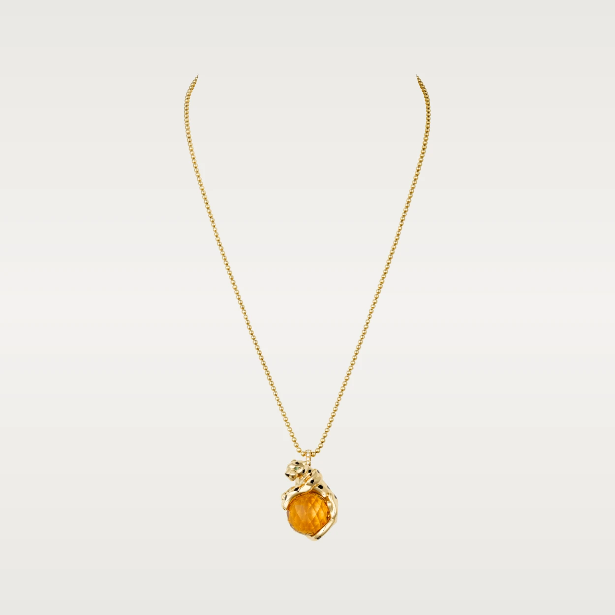 Cartier Panthère De N7424120 Cartier Necklace Yellow Gold Citrine Bead Tsavorite and 5 Diamonds 1