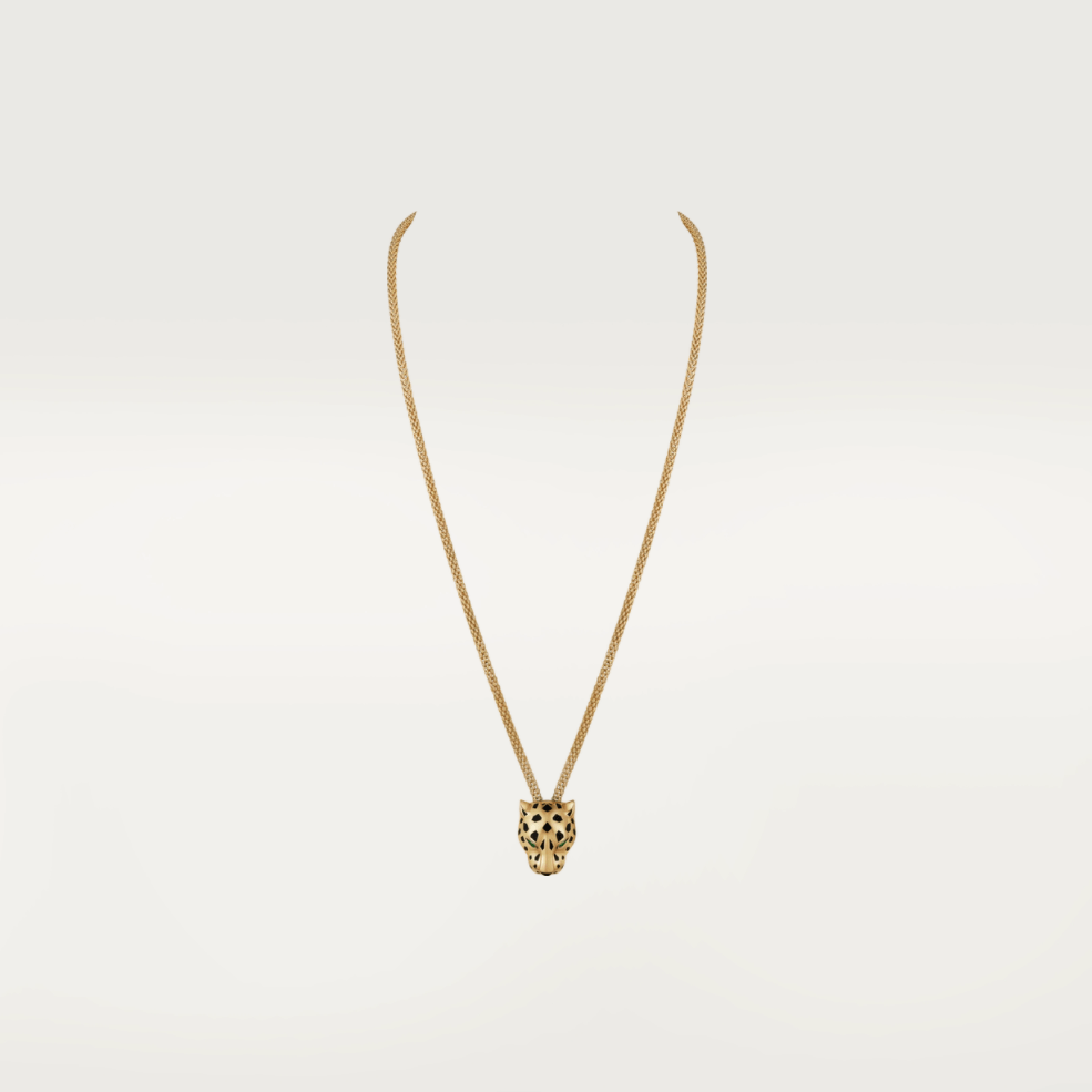 Cartier N7408338 Panthère de Cartier Necklace Yellow Gold Lacquer Diamonds Tsavorite Garnet Onyx 1