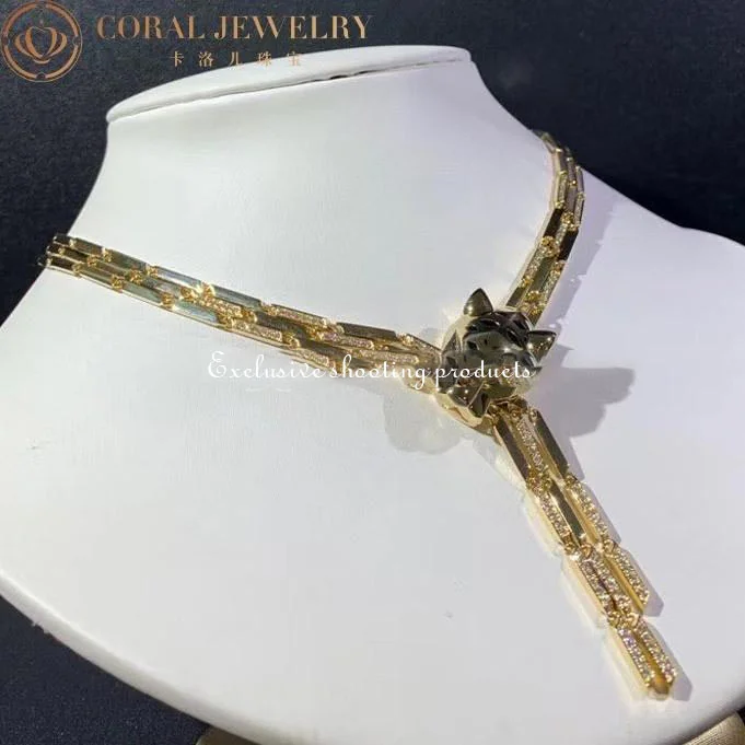 Cartier Panthère de Cartier Necklace Yellow Gold Diamond Peridot Onyx Lacquer Tassel 2