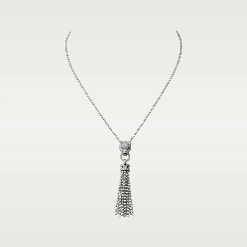 Cartier N7424122 Panthère de Cartier Necklace White Gold Emeralds Onyx 1