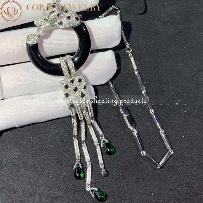 Cartier Panthère de H7000030 Cartier Necklace White Gold With Emeralds Onyx and Diamonds 9