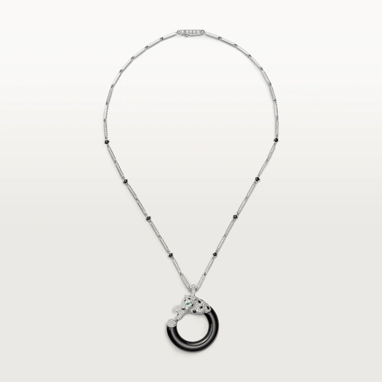 Cartier Panthère de H7000013 Cartier Necklace White Gold With Emeralds Onyx and Diamonds 2