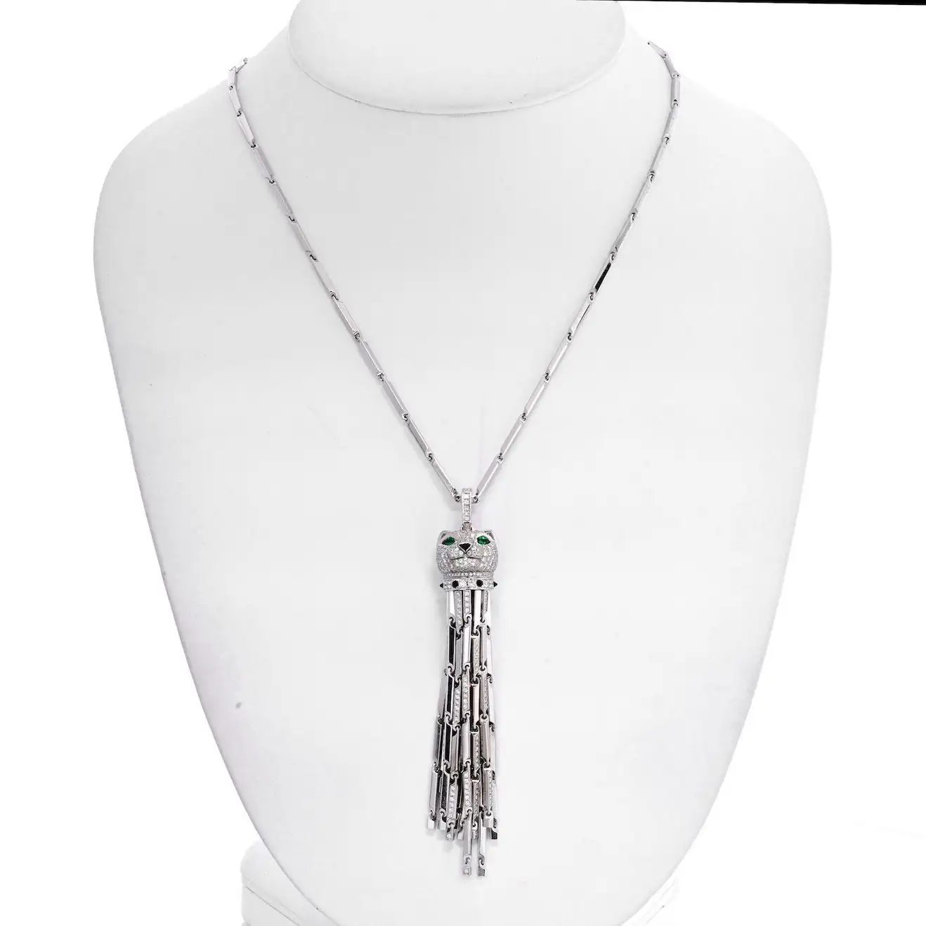 Cartier Panthère de Cartier Necklace White Gold Diamond Panthere Tassel Pendant Necklace HP700899 8