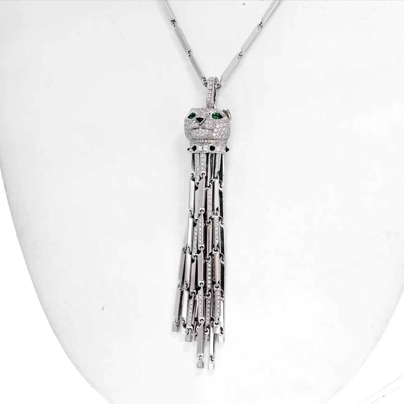 Cartier Panthère de Cartier Necklace White Gold Diamond Panthere Tassel Pendant Necklace HP700899 7