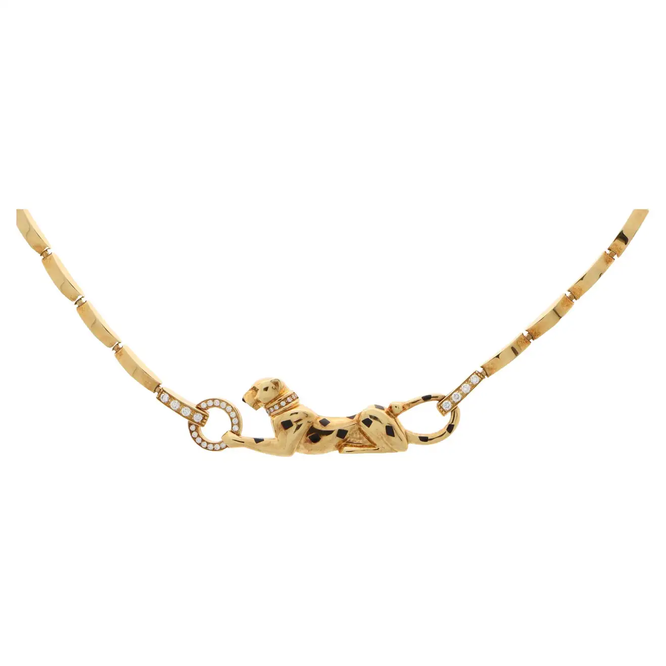 Cartier Panthère de N7059200 Cartier Diamond and Tsavorite Garnet Necklace in Yellow Gold 13