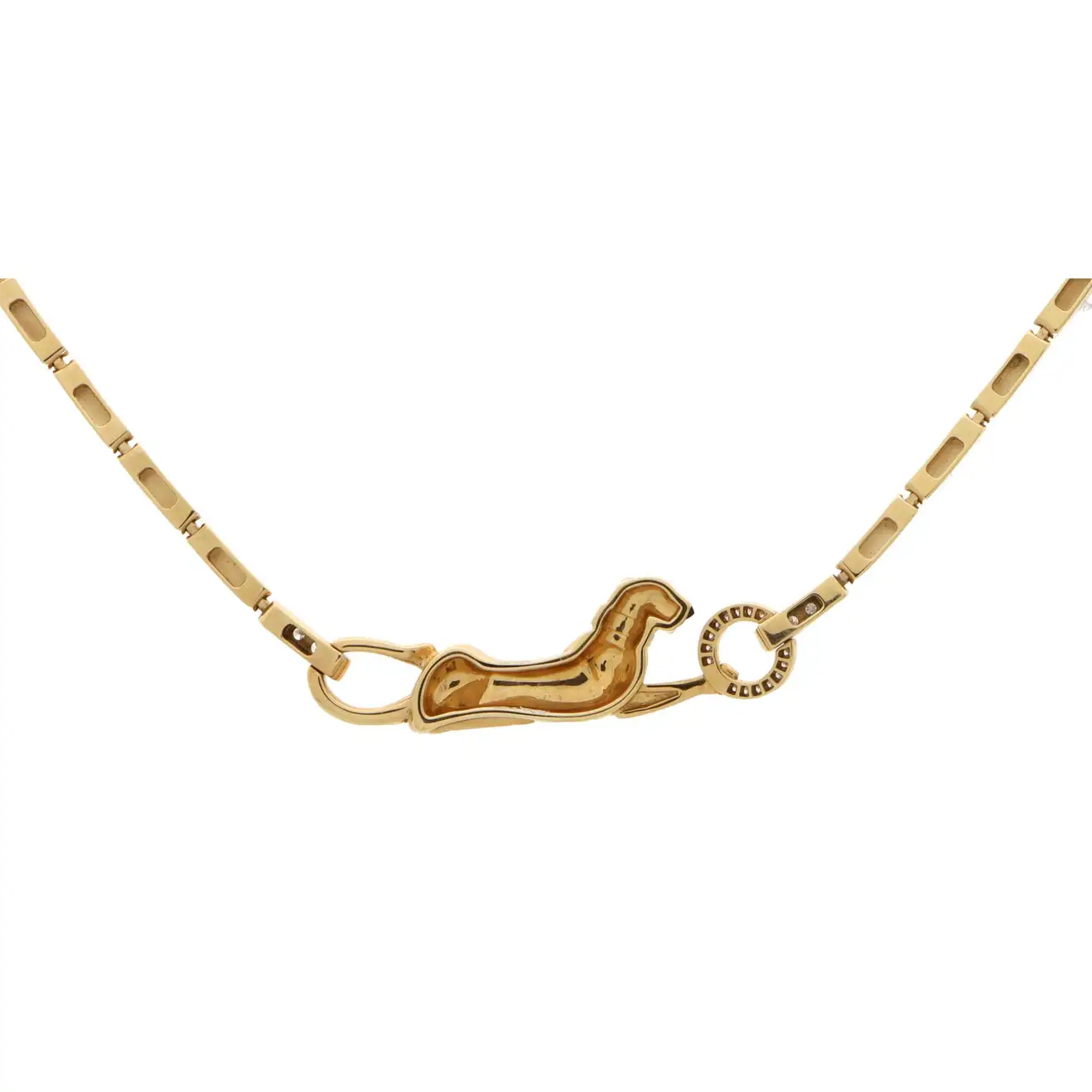 Cartier Panthère de N7059200 Cartier Diamond and Tsavorite Garnet Necklace in Yellow Gold 11