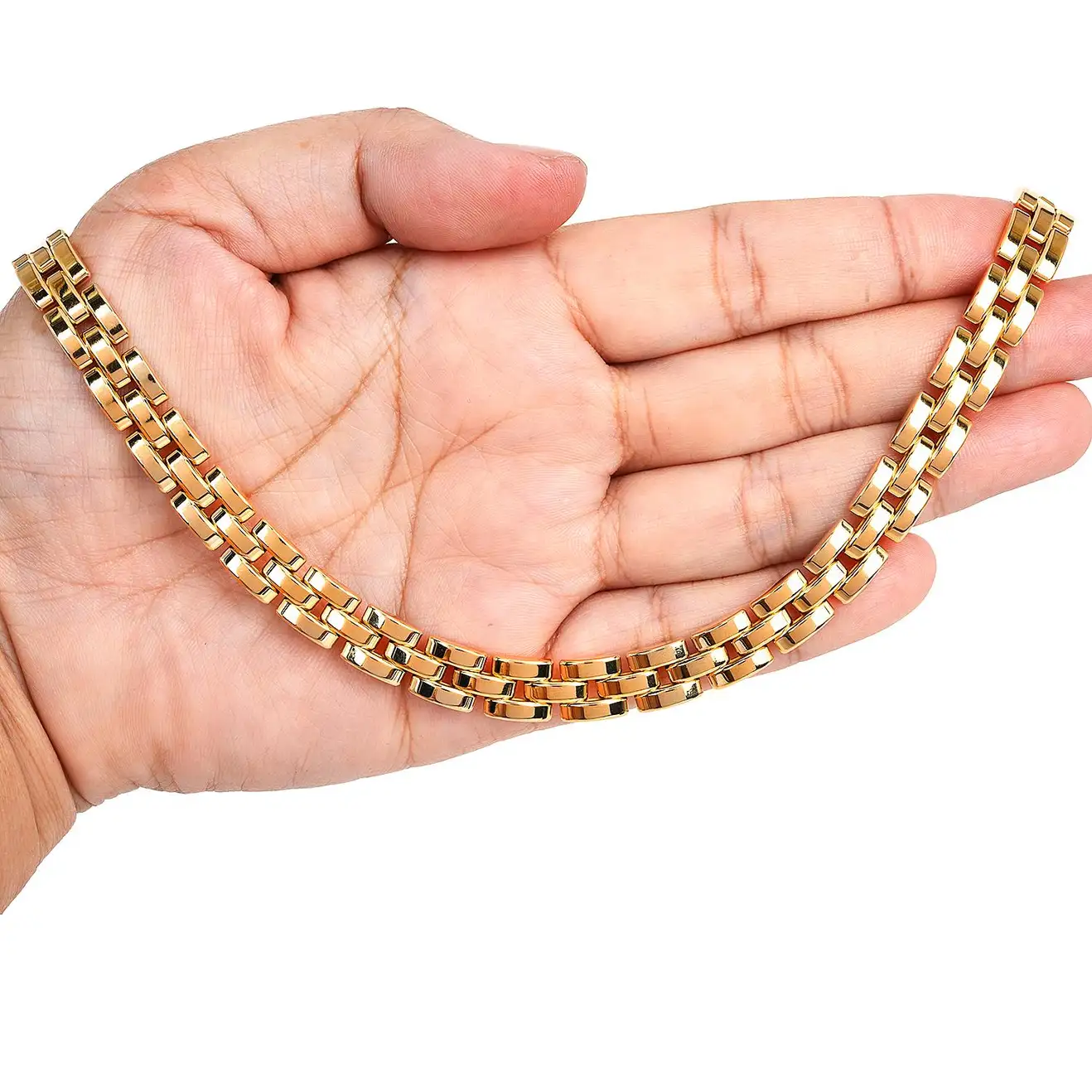 Cartier Maillon Panthere Yellow Gold 3 Row Link Necklace 3