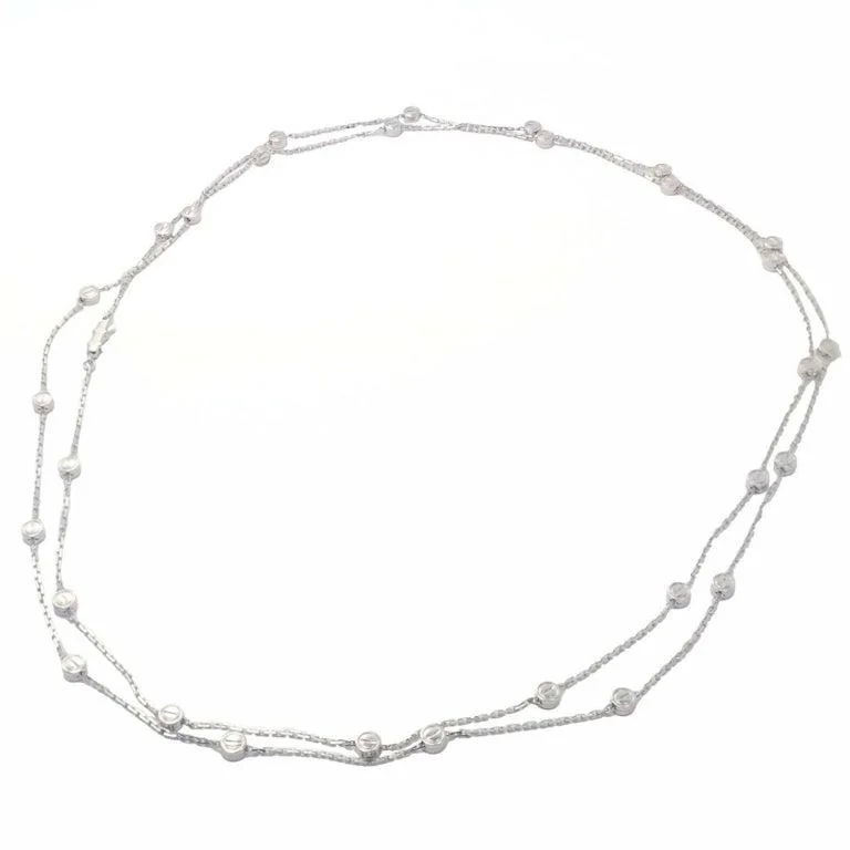 Cartier Love Necklace Screws Station Long 18 Karat White Gold Chain 6