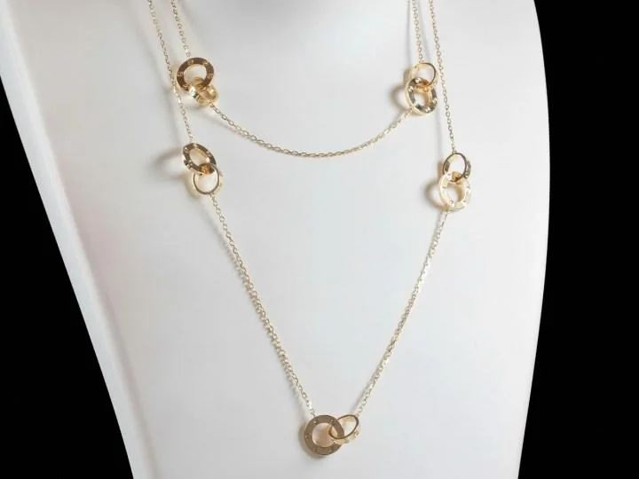 Cartier Love Necklace B7216800 Long Chain 18K Yellow Gold Long Necklace 15