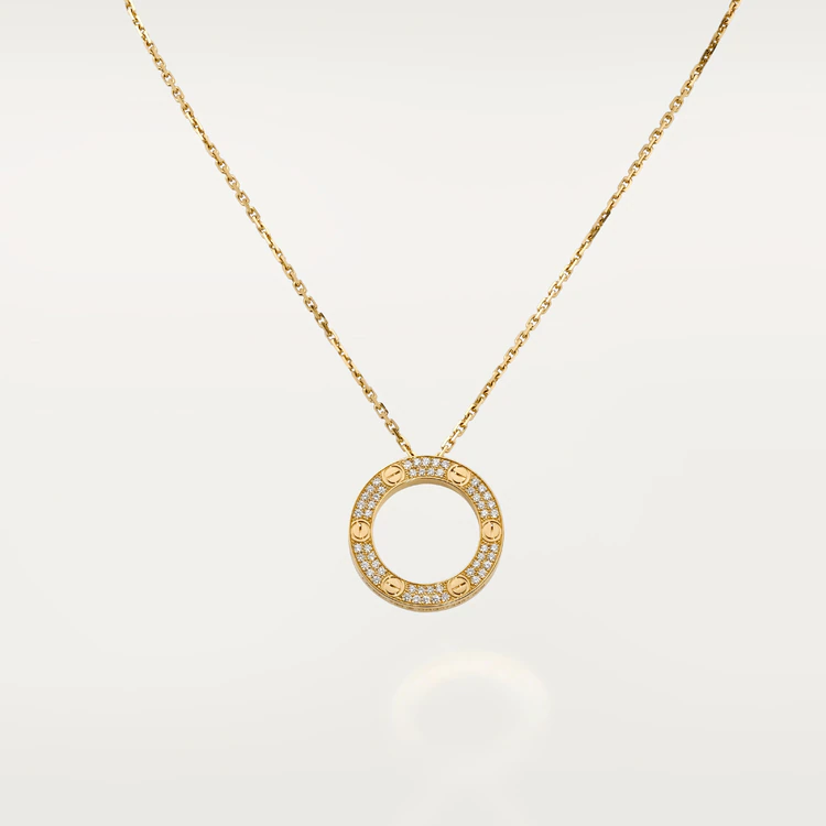 Cartier Love Necklace B7058400 Diamond-paved Yellow Gold 1