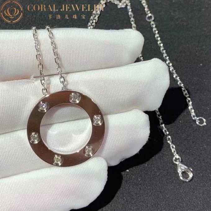 Cartier Love Necklace B7014600 6 Diamonds White Gold 5