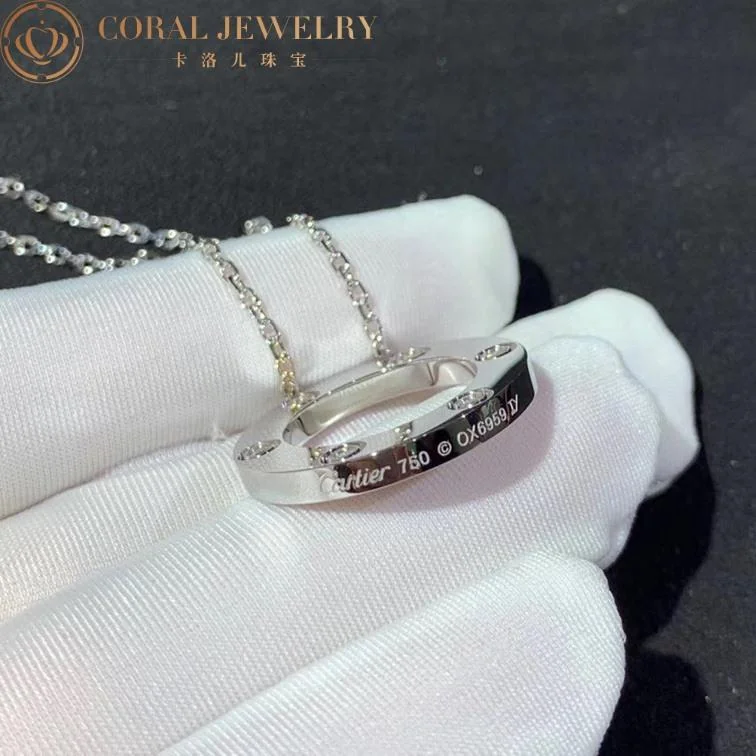 Cartier Love Necklace B7014600 6 Diamonds White Gold 4