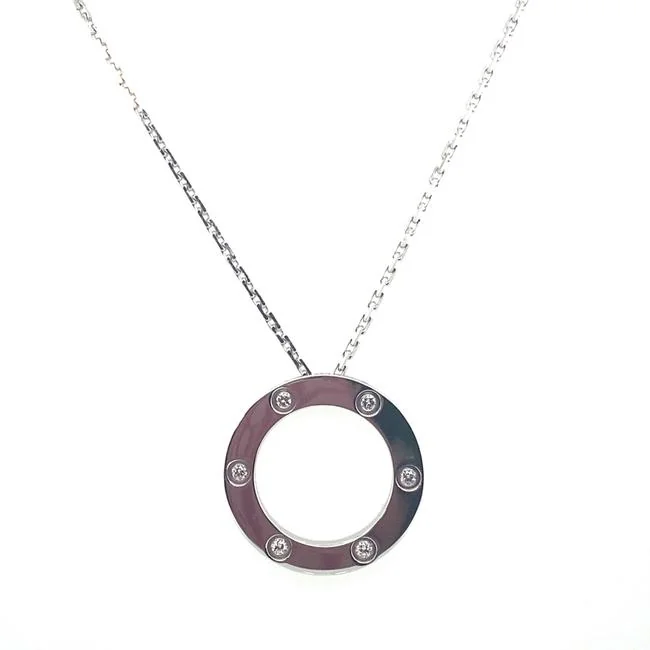 Cartier Love Necklace B7014600 6 Diamonds White Gold 2