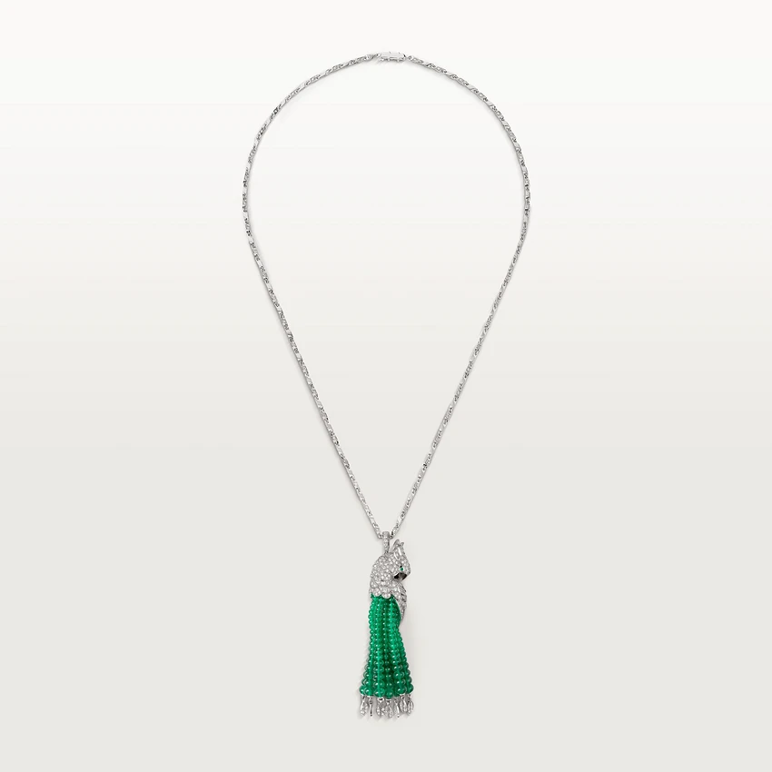 Cartier Les Oiseaux Libérés H3000008 Necklace White Gold Grey Mother-of Pearl Emeralds Diamonds 1
