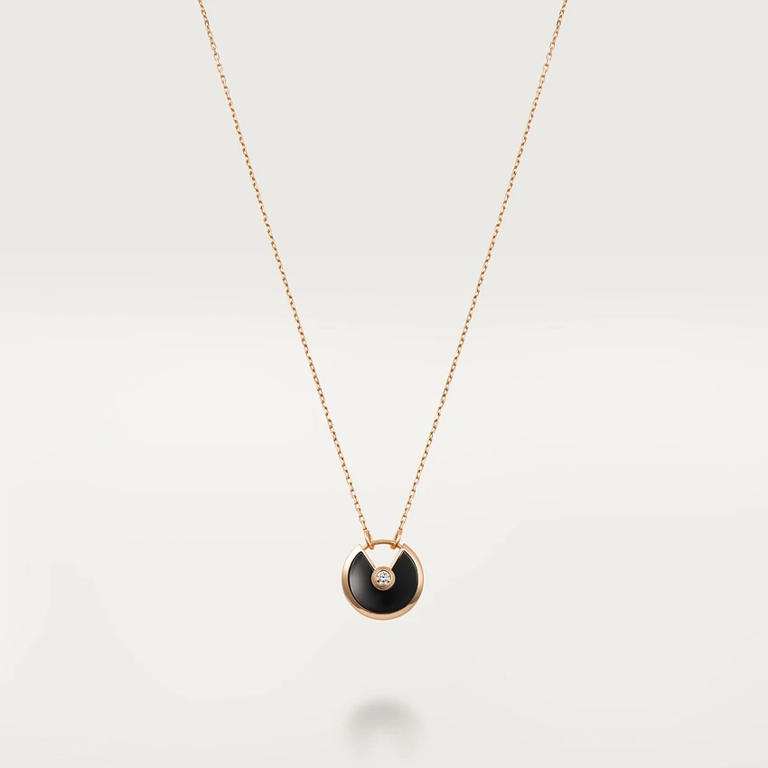 Cartier Amulette De Cartier B7224558 Necklace Small Model Rose Gold Onyx 1