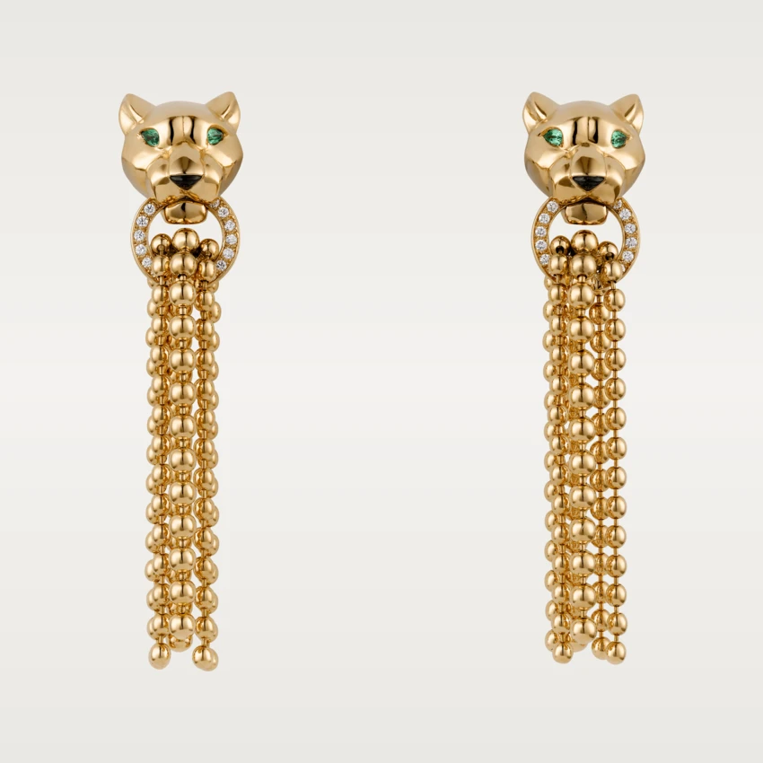 Cartier N8515072 Panthère de Cartier Earrings Yellow Gold Tsavorite Diamonds 1