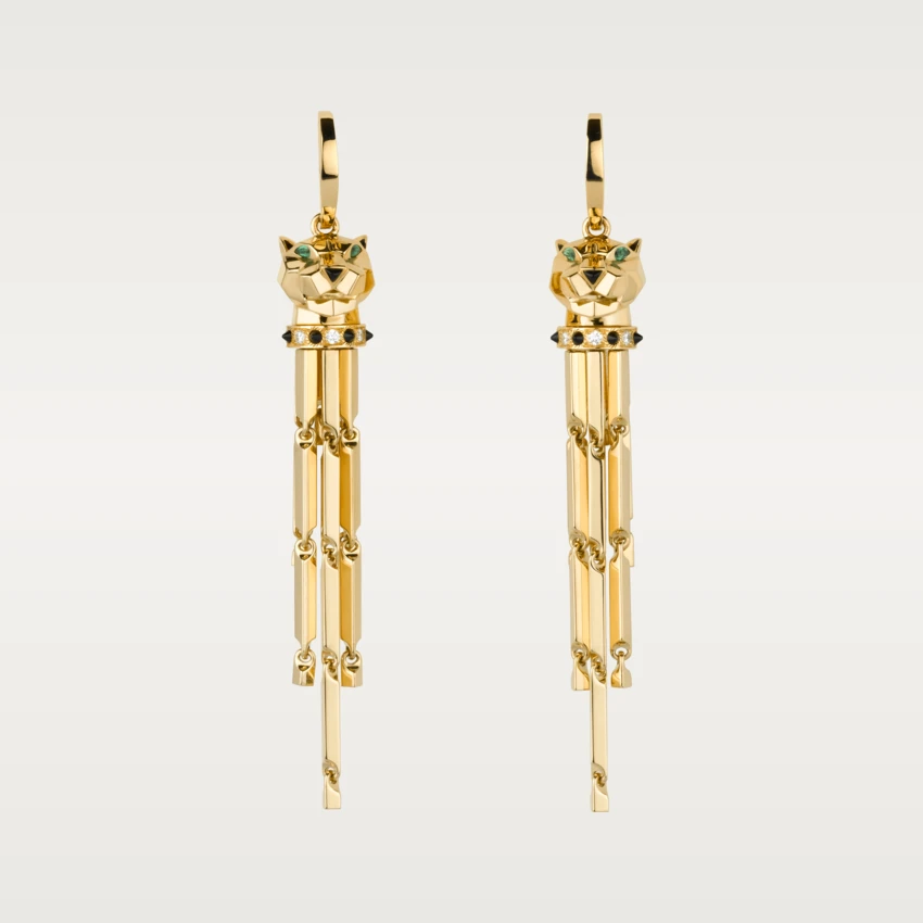 Cartier Panthère de N8041500 Cartier Earrings Yellow Gold Onyx Tsavorite Diamonds 1