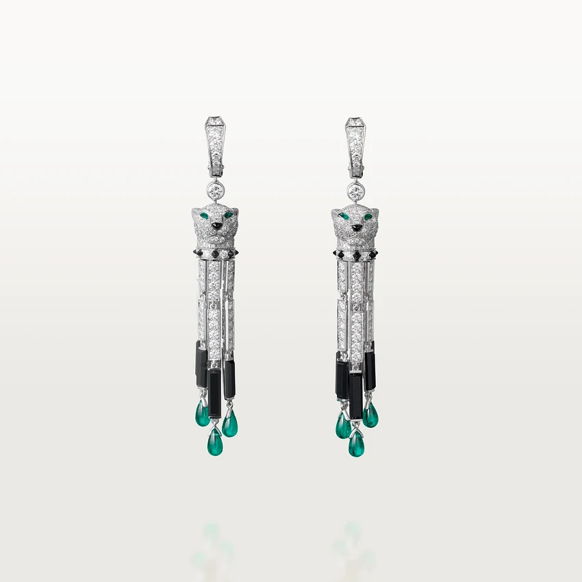 Cartier HP800976 Panthère de Cartier Earrings White Gold Onyx Emeralds and Diamonds 1
