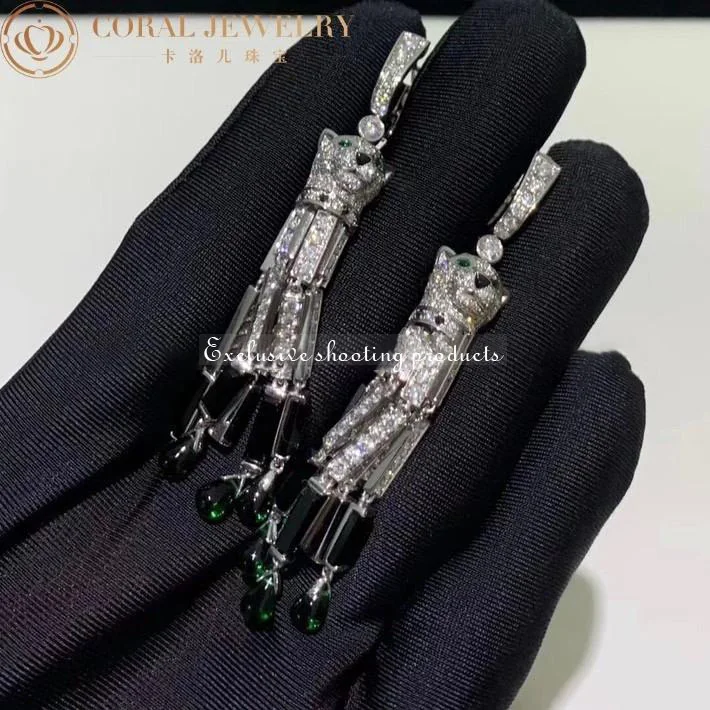 Cartier HP800976 Panthère de Cartier Earrings White Gold Onyx Emeralds and Diamonds 3