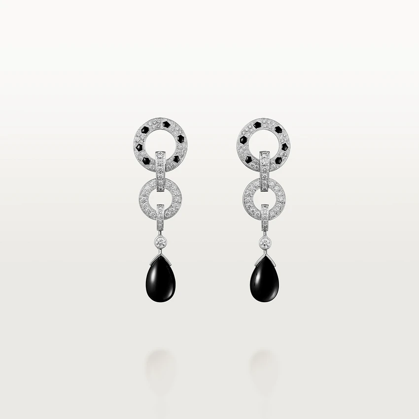 Cartier H8000746 Panthère de Cartier Earrings White Gold Onyx Diamonds 1