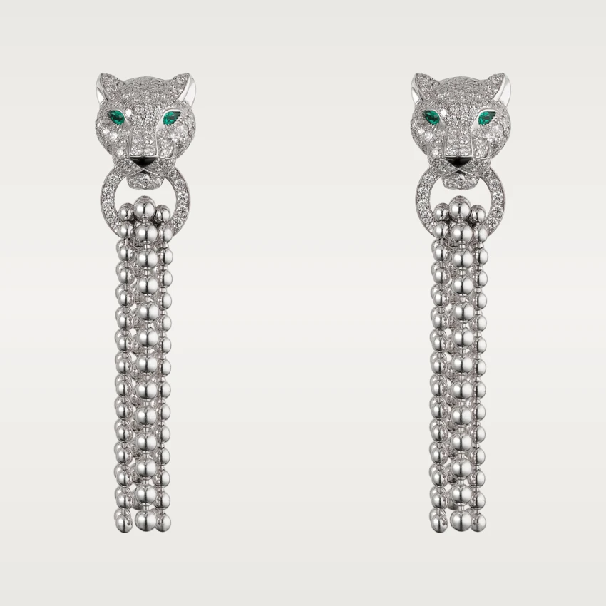 Cartier N8515073 Panthère de Cartier Earrings White Gold Emeralds Onyx Diamonds 1