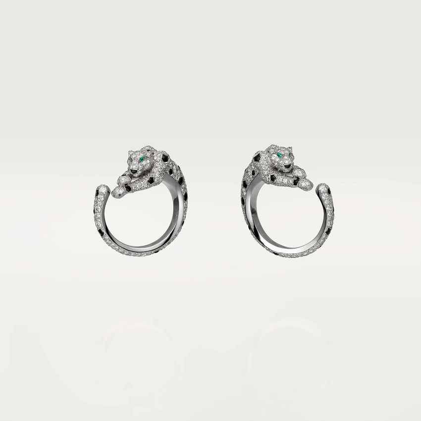 Cartier H8000330 Panthère de Cartier Earrings White Gold Emeralds Onyx Diamonds 1