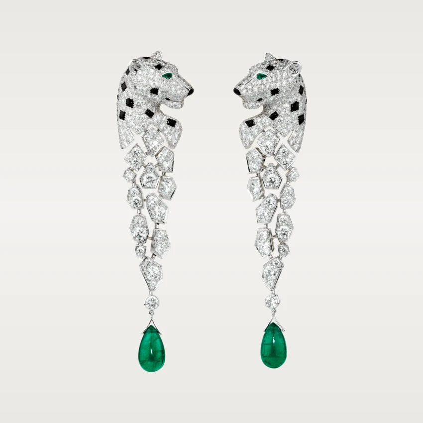 Cartier HP800671 Panthère de Cartier Earrings White Gold Diamonds Onyx Emeralds 1