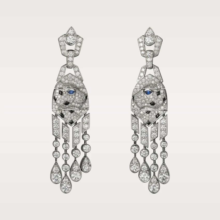 Cartier HP800918 Panthère de Cartier Earrings Platinum Diamonds Onyx Emeralds 1