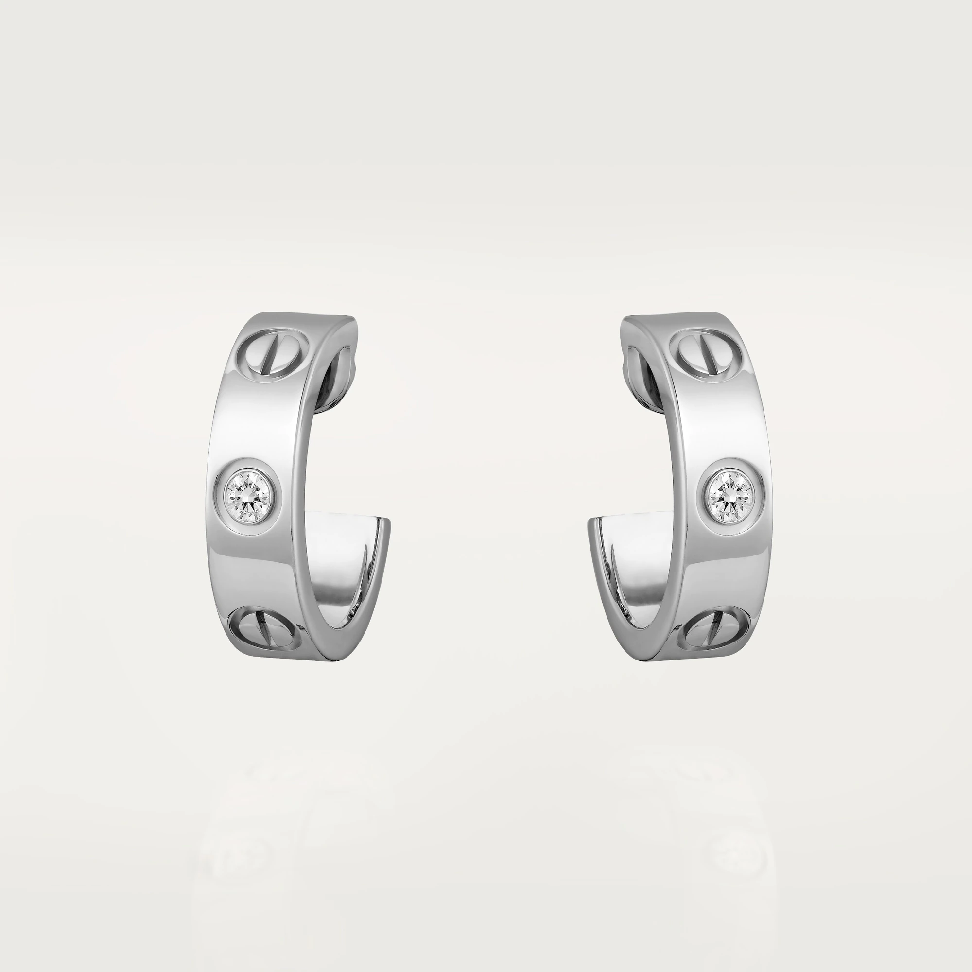 Cartier Love Earrings B8022800 2 Diamonds White Gold 1