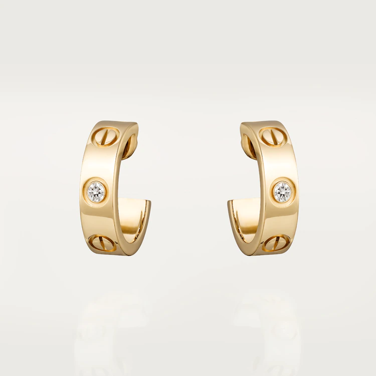 Cartier Love Earrings B8022800 2 Diamonds Yellow Gold 1