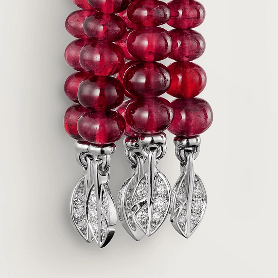 Cartier Les Oiseaux Libérés H8000127 Earrings White Gold Emeralds Ruby Diamonds 4