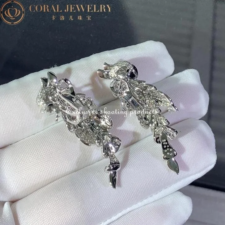Cartier Les Oiseaux Libérés N8503300 Earrings 18K Gold Diamond Emerald & Mother of Pearl 5