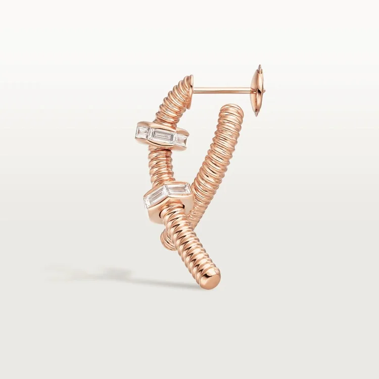 Cartier Ecrou De Cartier B8301437 Earring Rose Gold Diamonds 5