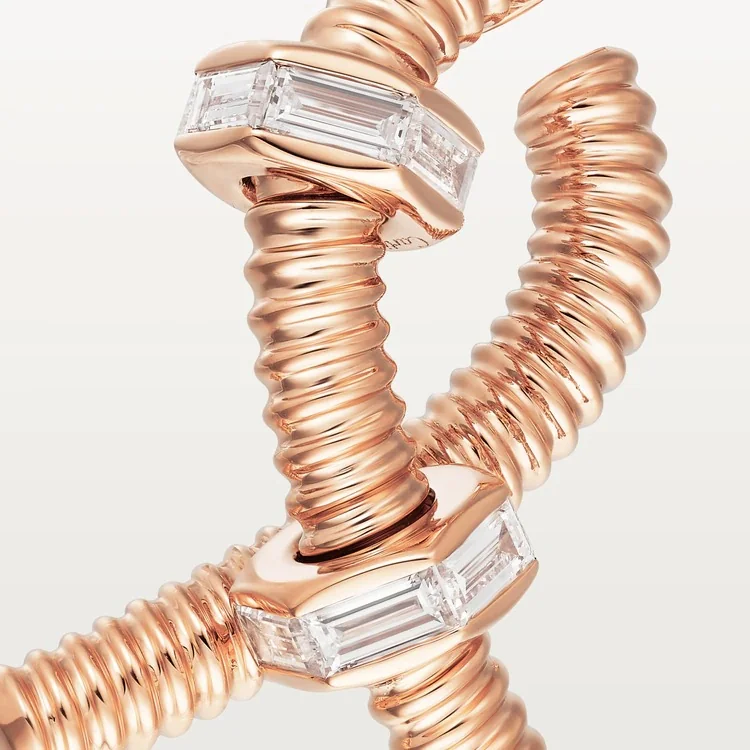 Cartier Ecrou De Cartier B8301437 Earring Rose Gold Diamonds 4