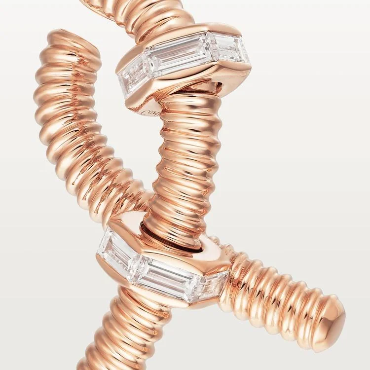 Cartier Ecrou De Cartier B8301437 Earring Rose Gold Diamonds 3