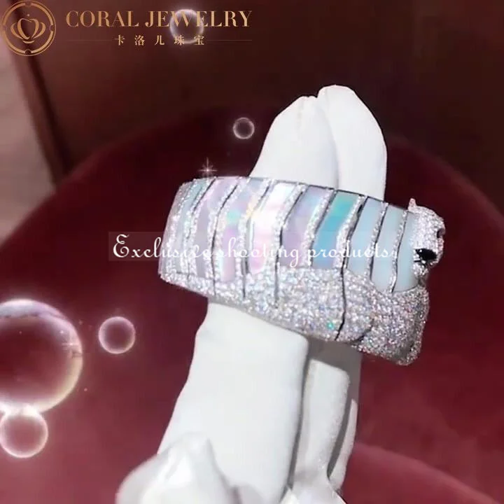 Cartier Panthère Bracelet De Cartier Bracelet White Gold Mother of Pearl Diamond Cuff 5