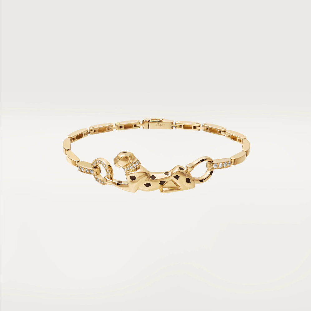 Cartier Panthere De Cartier Bracelet Yellow Gold Lacquer Diamond Tsavorite Garnet Onyx Ref N6036700