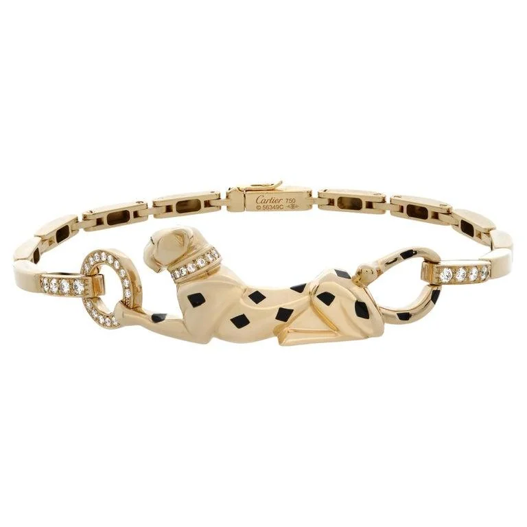 Cartier Panthère De N6036700 Cartier Bracelet Yellow Gold Lacquer Diamond Tsavorite Garnet Onyx 11