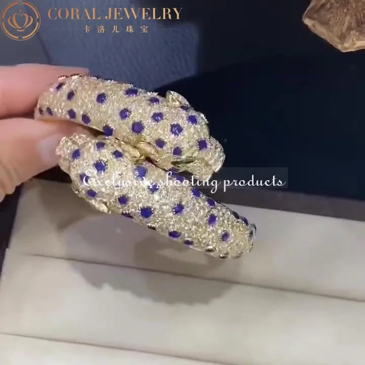Cartier HP600307 Panthère De Cartier Bracelet 18k Yellow Gold Sapphire Emeralds and Diamonds 5