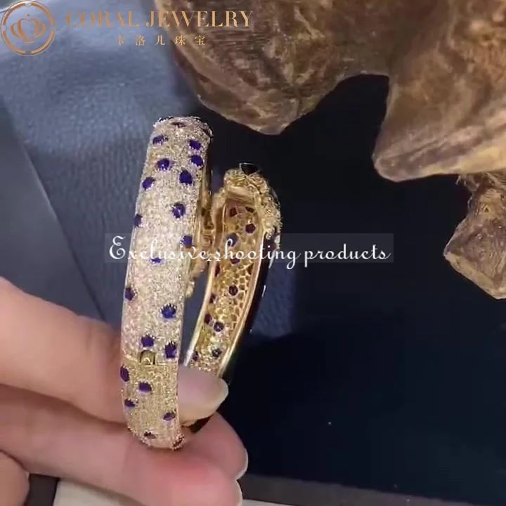 Cartier HP600307 Panthère De Cartier Bracelet 18k Yellow Gold Sapphire Emeralds and Diamonds 3