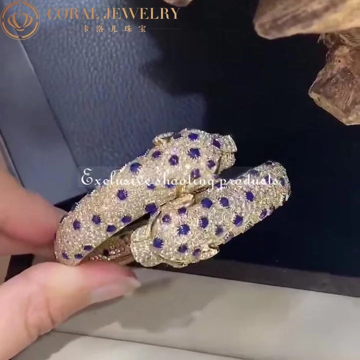 Cartier HP600307 Panthère De Cartier Bracelet 18k Yellow Gold Sapphire Emeralds and Diamonds 2
