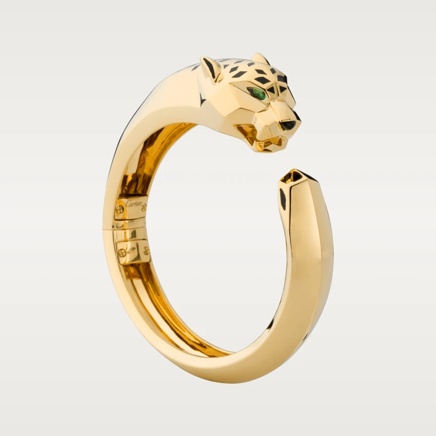 Cartier Panthère De N6033402 Cartier Bracelet 18K Yellow Gold Black Lacquer. Tsavorite Garnets Onyx 1
